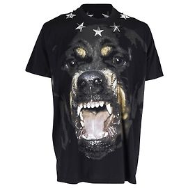 Camiseta Givenchy Rottweiler Star em algodão preto estampado Preto