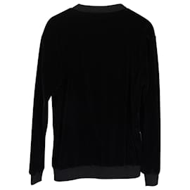 Dolce & Gabbana-Dolce and Gabbana Royal Fox Runway Sweatshirt in Black Print Cotton Velvet-Black