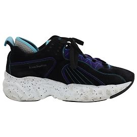 Baskets Rockaway d'Acne Studios en daim noir Noir