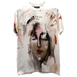 Givenchy Camiseta oversized com estampa da Madona pintada em algodão branco Branco