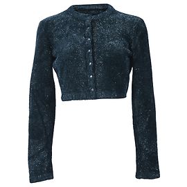 Cardigã cropped com botões em glitter Alaïa em poliamida verde Verde