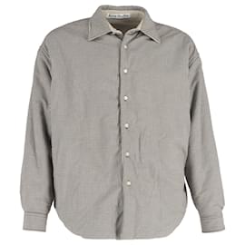 Acne-Acne Studios Oddy Padded Reversible Overshirt in Brown Cotton-Brown