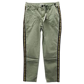 Calças Pamela com faixa lateral em algodão verde exército da Zadig & Voltaire Verde