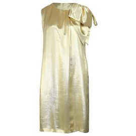 Mulberry Robe Lame de Mûrier en Soie Dorée Doré Métallisé