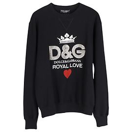 Dolce & Gabbana Suéter D&G Royal Love em algodão estampado preto da Dolce e Gabbana Preto