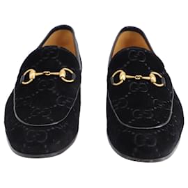 Gucci-Gucci GG Jordaan Horsebit Loafers in Black Velvet-Black
