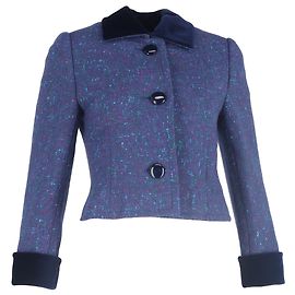 Jaqueta cropped de tweed roxa em lã com botões Givenchy Roxo