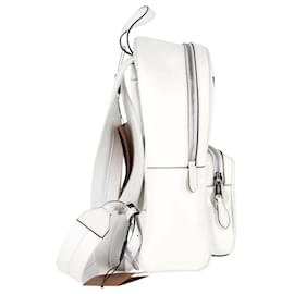Burberry-Burberry Horseferry Print Backpack in White Coated Canvas-White