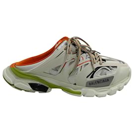 Balenciaga-Balenciaga Track Mule Sneakers in White & Orange Polyurethane-White