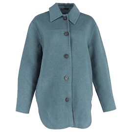 Acne Studios geknöpfte Overshirt-Jacke aus blauer Wolle Blau