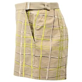 Bottega Veneta- Bottega Veneta Embroidered Short in Brown Cotton-Brown