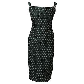 Alexa Chung Floral Jacquard Bleistiftkleid aus Polyester in Smaragdgrün Grün