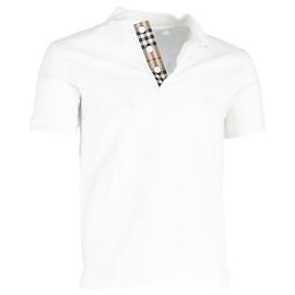Camisa Polo Burberry en algodón blanco Blanco