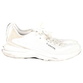 Baskets à lacets Lanvin L-I en maille blanche Blanc