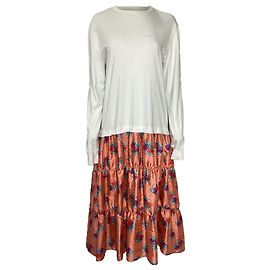 Robe midi à manches longues à imprimé floral MSGM en polyester multicolore Multicolore