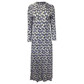 Autre Marque- Rixo Elise Floral Printed Midi Long Sleeve Dress in Multicolor Viscose-Multiple colors