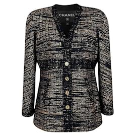 Chanel-Jackets-Black,Golden