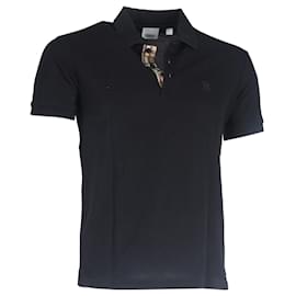 Burberry-Burberry Polo Shirt in Black Cotton-Black