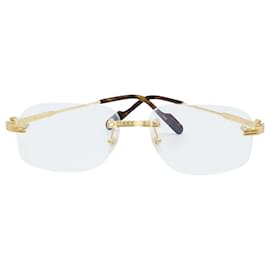 Cartier-Óculos Cartier CT0284O em metal dourado-Dourado,Metálico