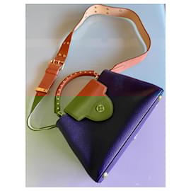 Louis Vuitton-Capucines BB-Light brown,Navy blue