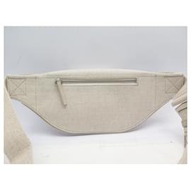 Jacquemus-NINE JACQUEMUS LA BANANE MEUNIER ECRU CANVAS BELT SHOULDER BUMBAG-Cream