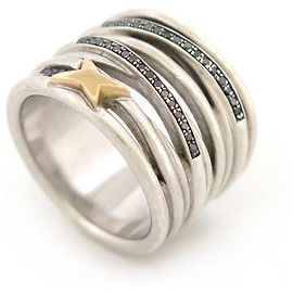 MAUBOUSSIN RING KIFF AND KISS CAVIAR T52 AUS 925 SILBER ODER SCHWARZEN DIAMANTEN Silber