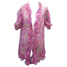 Chanel-CHANEL SHIRT OPEN BLOUSE LONG P38575 SILK GEORGETTE 44 XL TOP-Multiple colors