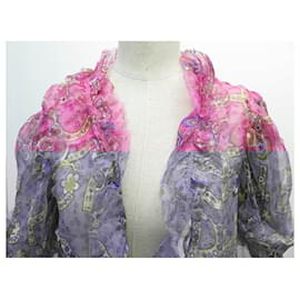 Chanel-CHANEL SHIRT OPEN BLOUSE LONG P38575 SILK GEORGETTE 44 XL TOP-Multiple colors