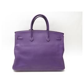 Hermès-HERMES BIRKIN 40 HAND BAG IN VIOLET TOGO LEATHER 2012 PALLADIA ATTRIBUTES-Purple