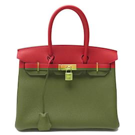 Hermès-NEW HERMES BIRKIN 30 TOGO LEATHER RED CASAQUE 2020 FULL SET HAND BAG-Red