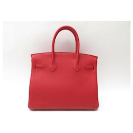 Hermès-NEW HERMES BIRKIN 30 TOGO LEATHER RED CASAQUE 2020 FULL SET HAND BAG-Red