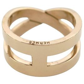 Hermès ANELLO DI SCIARPA HERMES POP H IN METALLO DORATO D'oro