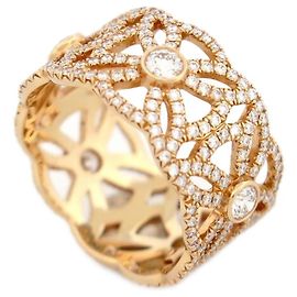 NEW PIAGET RING EXTREMELY LACE IN 18K ROSE GOLD DIAMONDS T53 Pink