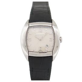RELÓGIO VINTAGE BOUCHERON MECÂNICO AÇO 35MM COURO DE CROCODILO AUTOMÁTICO PARA MULHER Prata