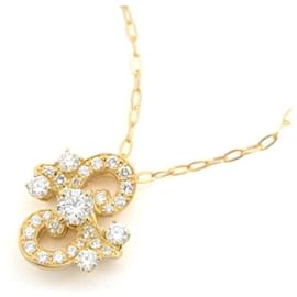 Autre Marque-Diamond Necklace K18 Yellow Gold-Golden