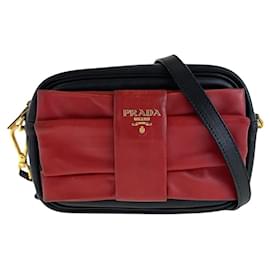Prada-Prada Leather Ribbon Shoulder Bag-Red