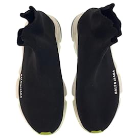 Balenciaga-Balenciaga Speed Trainer Knit Sneakers-Black