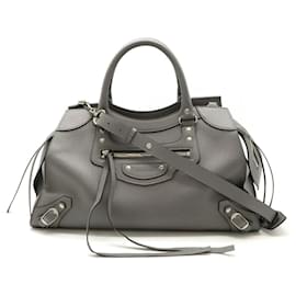 Balenciaga-Balenciaga Neo Classic Medium Leather Tote Bag-Grey
