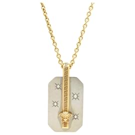 Versace-Versace Medusa Necklace Pendant Gold Silver-Golden