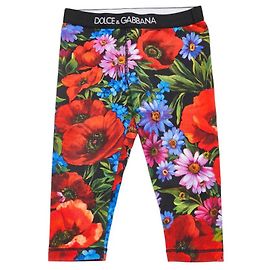 Dolce & Gabbana Floral Tights Cotton Polyurethane Black
