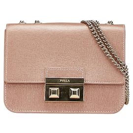 Furla Leather Bella Mini Shoulder Bag Pink