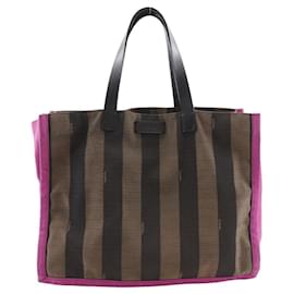 Fendi-Fendi Nylon Canvas Tote Bag 8BH252-Brown