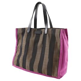 Fendi-Fendi Nylon Canvas Tote Bag 8BH252-Brown