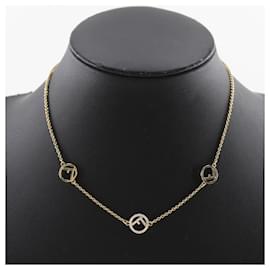 Fendi-Fendi Gold Plated Rhinestone Necklace 8AG735-Golden