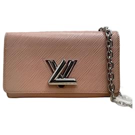 Louis Vuitton-Carteira Twist na cadeia Rose Ballerine-Rosa,Hardware prateado