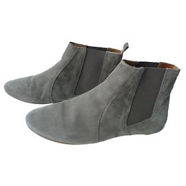 ISABEL MARANT ETOILE Boots Dewar Chelsea daim taupe gris T41 Gris