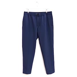 Moncler-Moncler Navy Elasticated Waist Pipe Trim Trousers-Navy blue