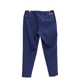 Moncler-Moncler Navy Elasticated Waist Pipe Trim Trousers-Navy blue