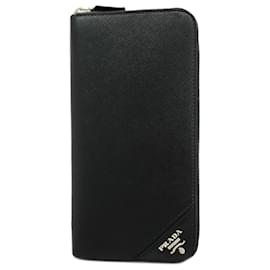 Prada-Prada Long Wallet in Black Saffiano Leather-Black