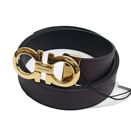Salvatore Ferragamo-Salvatore Ferragamo Gancini Buckle Reversible Belt-Brown,Black,Dark brown